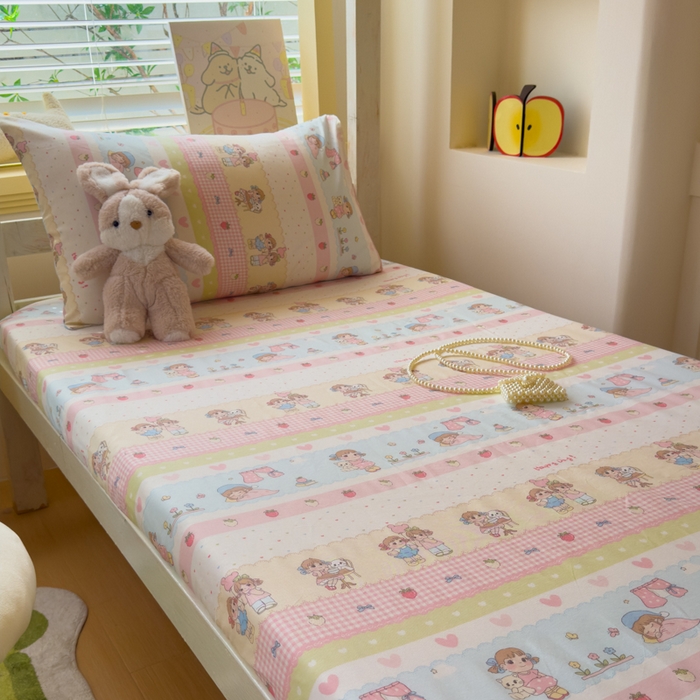 91家纺网 家纺一手货源 找家纺 金丝鸟家纺 2025新款全棉纯棉斜纹床笠单品床笠单件单床笠-学生床 集美卧室