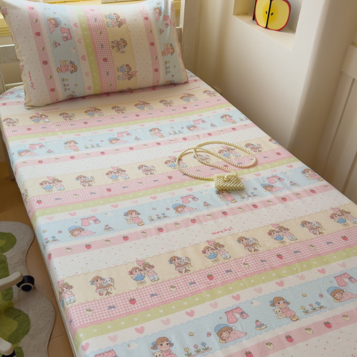 91家纺网 家纺一手货源 找家纺 金丝鸟家纺 2025新款全棉纯棉斜纹床笠单品床笠单件单床笠-学生床 集美卧室