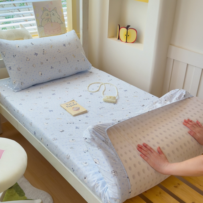 金丝鸟家纺 2025新款全棉纯棉斜纹床笠单品床笠单件单床笠-学生床 路灯影院