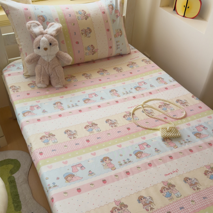 91家纺网 家纺一手货源 找家纺 金丝鸟家纺 2025新款全棉纯棉斜纹床笠单品床笠单件单床笠-学生床 集美卧室