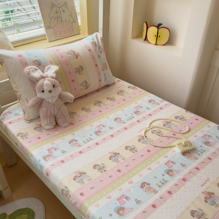 91家纺网 家纺一手货源 找家纺 金丝鸟家纺 2025新款全棉纯棉斜纹床笠单品床笠单件单床笠-学生床 集美卧室