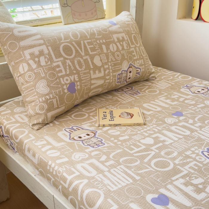 91家纺网 家纺一手货源 找家纺 金丝鸟家纺 2025新款全棉纯棉斜纹床笠单品床笠单件单床笠-学生床 拉布兔兔