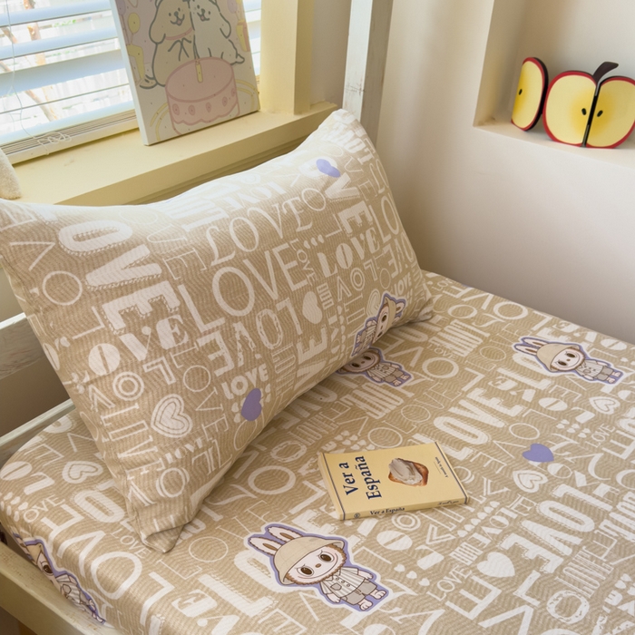 91家纺网 家纺一手货源 找家纺 金丝鸟家纺 2025新款全棉纯棉斜纹床笠单品床笠单件单床笠-学生床 拉布兔兔