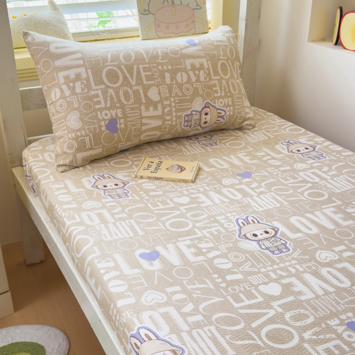 91家纺网 家纺一手货源 找家纺 金丝鸟家纺 2025新款全棉纯棉斜纹床笠单品床笠单件单床笠-学生床 拉布兔兔