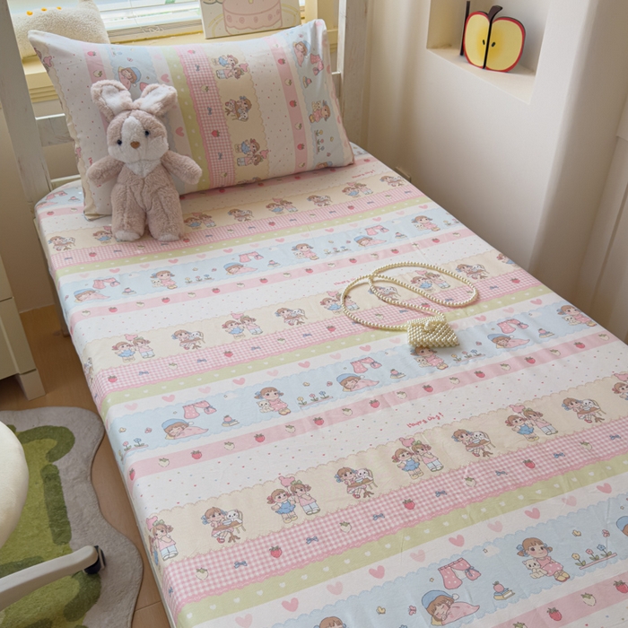 91家纺网 家纺一手货源 找家纺 金丝鸟家纺 2025新款全棉纯棉斜纹床笠单品床笠单件单床笠-学生床 集美卧室