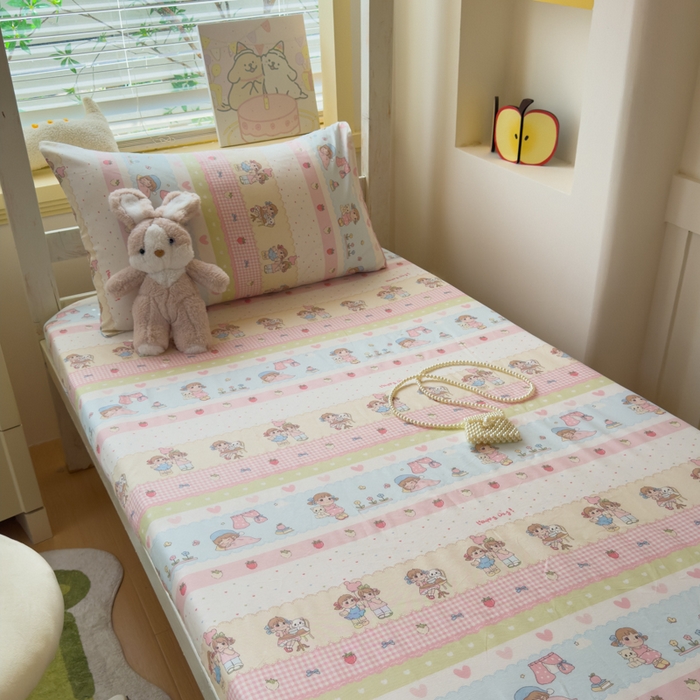 91家纺网 家纺一手货源 找家纺 金丝鸟家纺 2025新款全棉纯棉斜纹床笠单品床笠单件单床笠-学生床 集美卧室