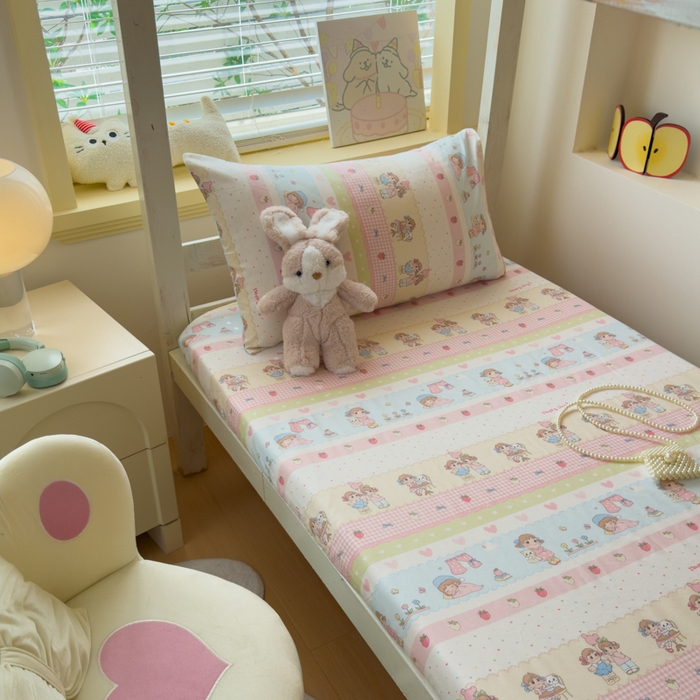 91家纺网 家纺一手货源 找家纺 金丝鸟家纺 2025新款全棉纯棉斜纹床笠单品床笠单件单床笠-学生床 集美卧室