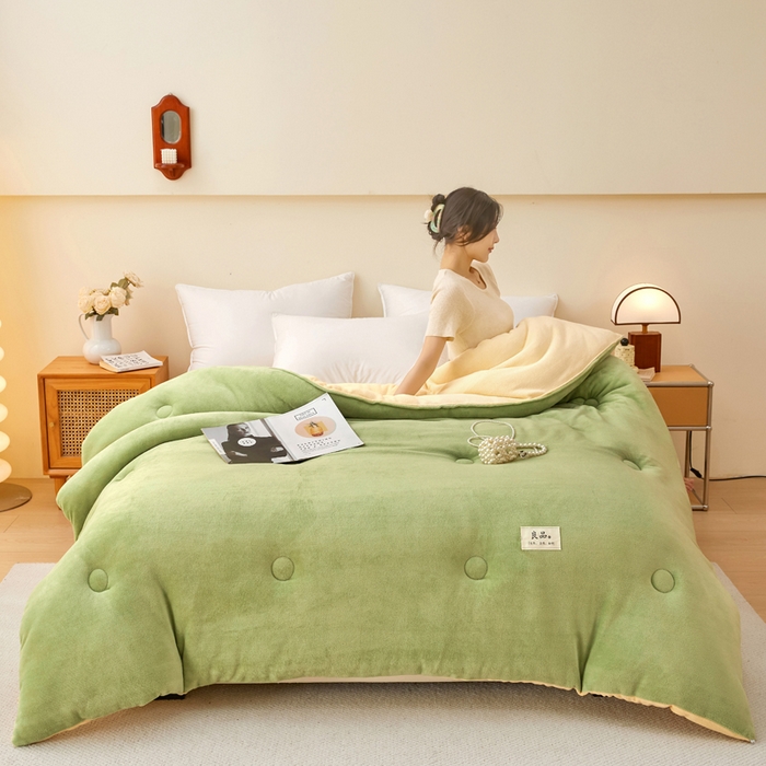 91家纺网 家纺一手货源 找家纺 （总）牛魔王家居 2024新款双面牛奶绒加厚冬被被子被芯填充(白丝棉）