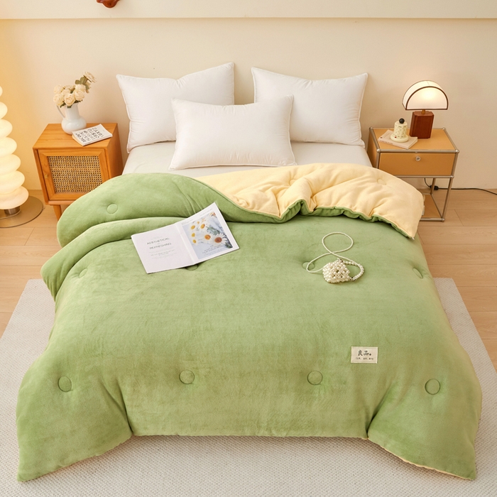 91家纺网 家纺一手货源 找家纺 （总）牛魔王家居 2024新款双面牛奶绒加厚冬被被子被芯填充(白丝棉）