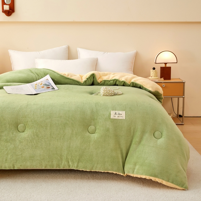 91家纺网 家纺一手货源 找家纺 （总）牛魔王家居 2024新款双面牛奶绒加厚冬被被子被芯填充(白丝棉）