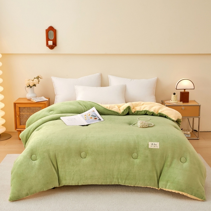 91家纺网 家纺一手货源 找家纺 （总）牛魔王家居 2024新款双面牛奶绒加厚冬被被子被芯填充(白丝棉）