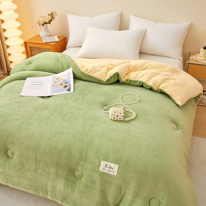 91家纺网 家纺一手货源 找家纺 （总）牛魔王家居 2024新款双面牛奶绒加厚冬被被子被芯填充(白丝棉）