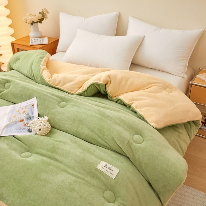 91家纺网 家纺一手货源 找家纺 （总）牛魔王家居 2024新款双面牛奶绒加厚冬被被子被芯填充(白丝棉）