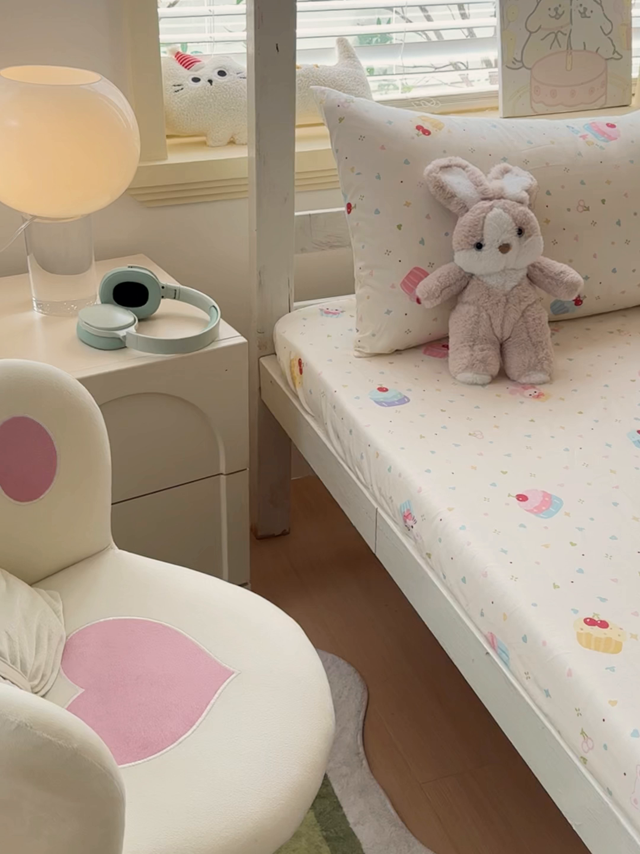 91家纺网 家纺一手货源 找家纺 金丝鸟家纺 2025新款全棉纯棉斜纹床笠单品床笠单件单床笠-学生床 茶杯蛋糕