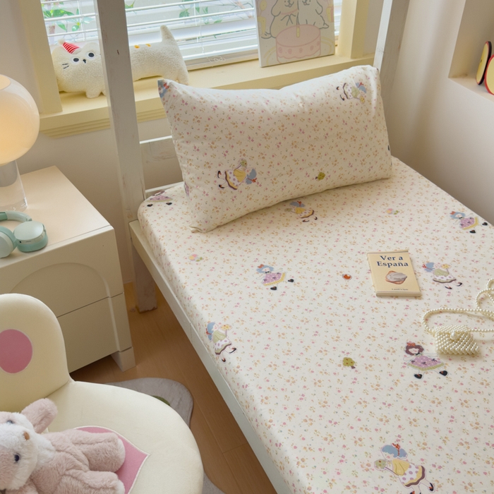 91家纺网 家纺一手货源 找家纺 金丝鸟家纺 2025新款全棉纯棉斜纹床笠单品床笠单件单床笠-学生床 星轨漫步