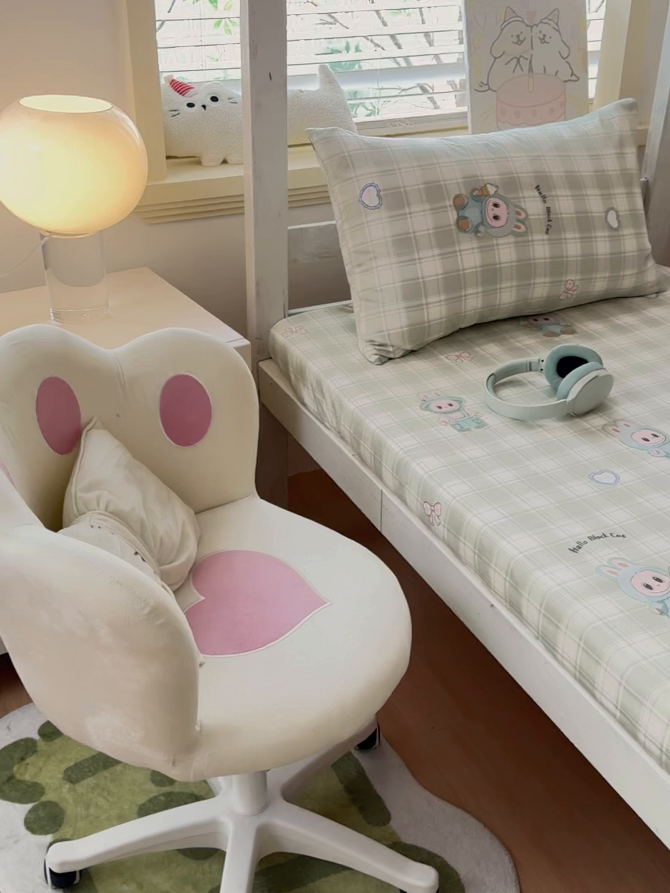 91家纺网 家纺一手货源 找家纺 金丝鸟家纺 2025新款全棉纯棉斜纹床笠单品床笠单件单床笠-学生床 薄荷兔兔-绿