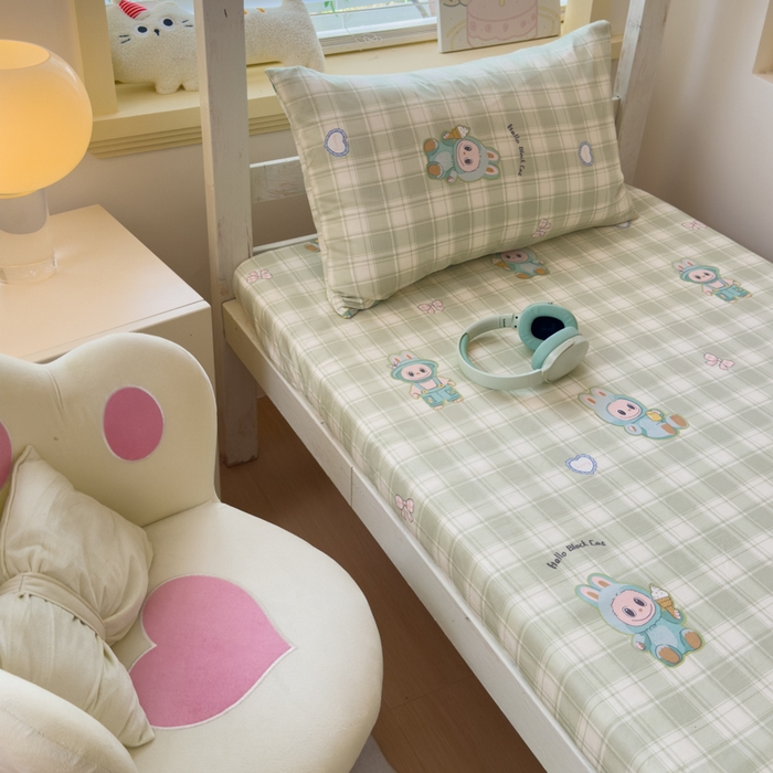 91家纺网 家纺一手货源 找家纺 （总）金丝鸟家纺 2025新款全棉纯棉斜纹床笠单品床笠单件单床笠-学生床