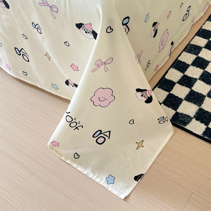 91家纺网 家纺一手货源 找家纺 金丝鸟家纺 2025新款全棉纯棉斜纹床单单品床单单件单床单-大床图 甜汪云趣