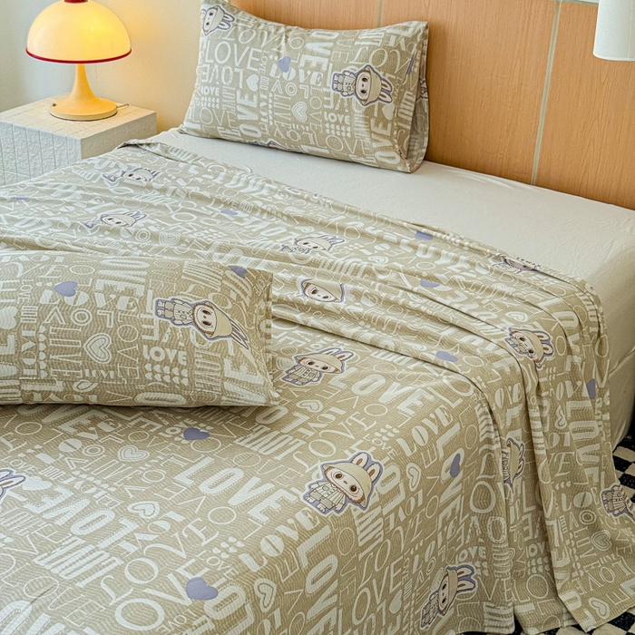 91家纺网 家纺一手货源 找家纺 金丝鸟家纺 2025新款全棉纯棉斜纹床单单品床单单件单床单-大床图 拉布兔兔