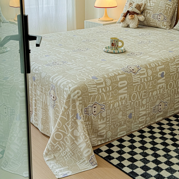 91家纺网 家纺一手货源 找家纺 金丝鸟家纺 2025新款全棉纯棉斜纹床单单品床单单件单床单-大床图 拉布兔兔