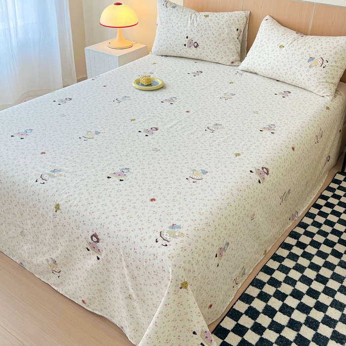 91家纺网 家纺一手货源 找家纺 金丝鸟家纺 2025新款全棉纯棉斜纹床单单品床单单件单床单-大床图 星轨漫步