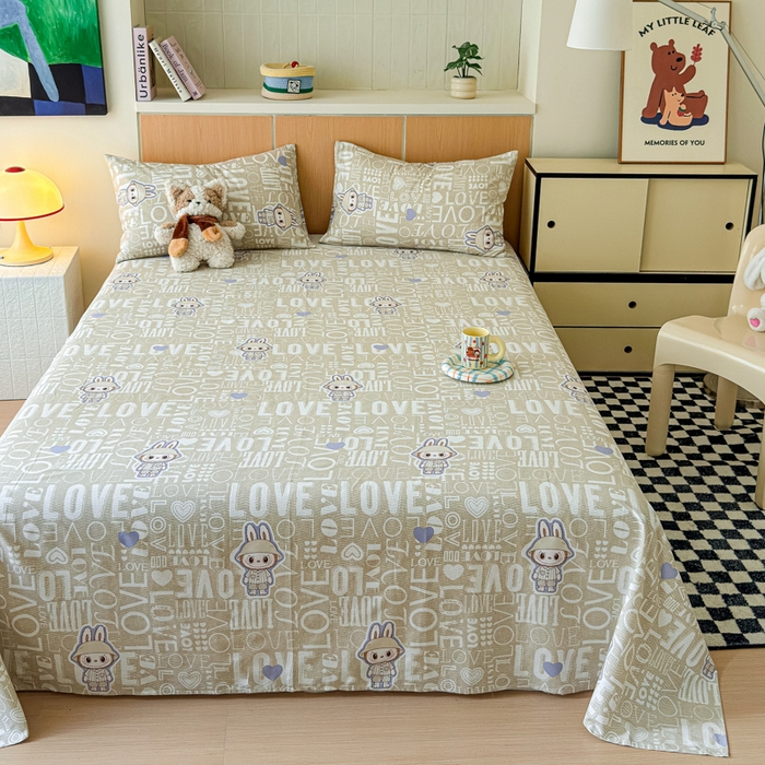 91家纺网 家纺一手货源 找家纺 金丝鸟家纺 2025新款全棉纯棉斜纹床单单品床单单件单床单-大床图 拉布兔兔