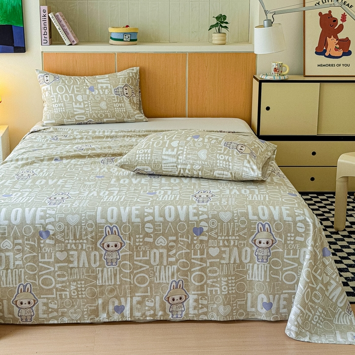 91家纺网 家纺一手货源 找家纺 金丝鸟家纺 2025新款全棉纯棉斜纹床单单品床单单件单床单-大床图 拉布兔兔