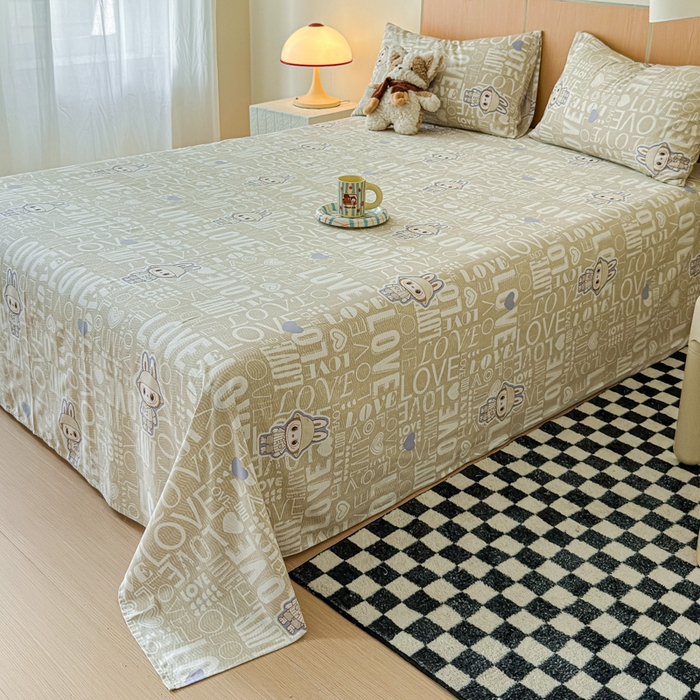 91家纺网 家纺一手货源 找家纺 金丝鸟家纺 2025新款全棉纯棉斜纹床单单品床单单件单床单-大床图 拉布兔兔