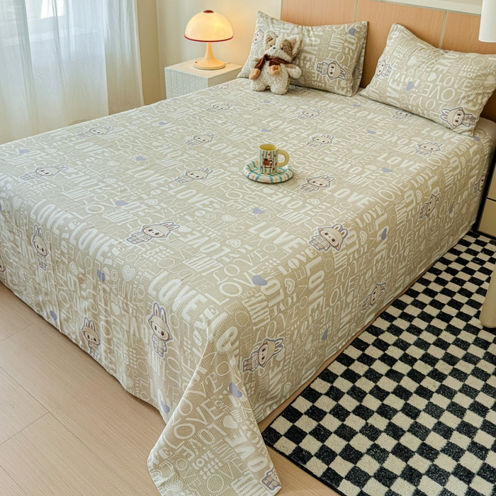 91家纺网 家纺一手货源 找家纺 金丝鸟家纺 2025新款全棉纯棉斜纹床单单品床单单件单床单-大床图 拉布兔兔