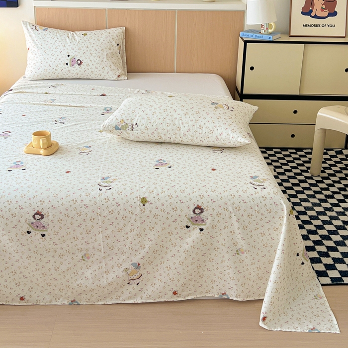 91家纺网 家纺一手货源 找家纺 金丝鸟家纺 2025新款全棉纯棉斜纹床单单品床单单件单床单-大床图 星轨漫步