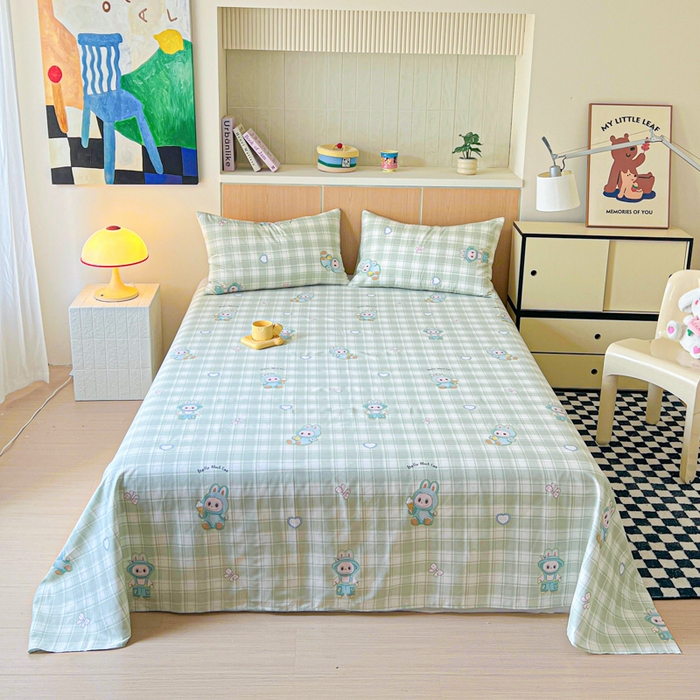 91家纺网 家纺一手货源 找家纺 （总）金丝鸟家纺 2025新款专版全棉三层纱提花四件套波纹小熊系列