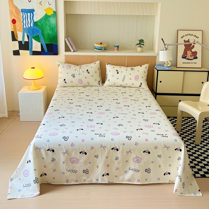 91家纺网 家纺一手货源 找家纺 （总）金丝鸟家纺 2025新款全棉纯棉斜纹床单单品床单单件单床单-大床图