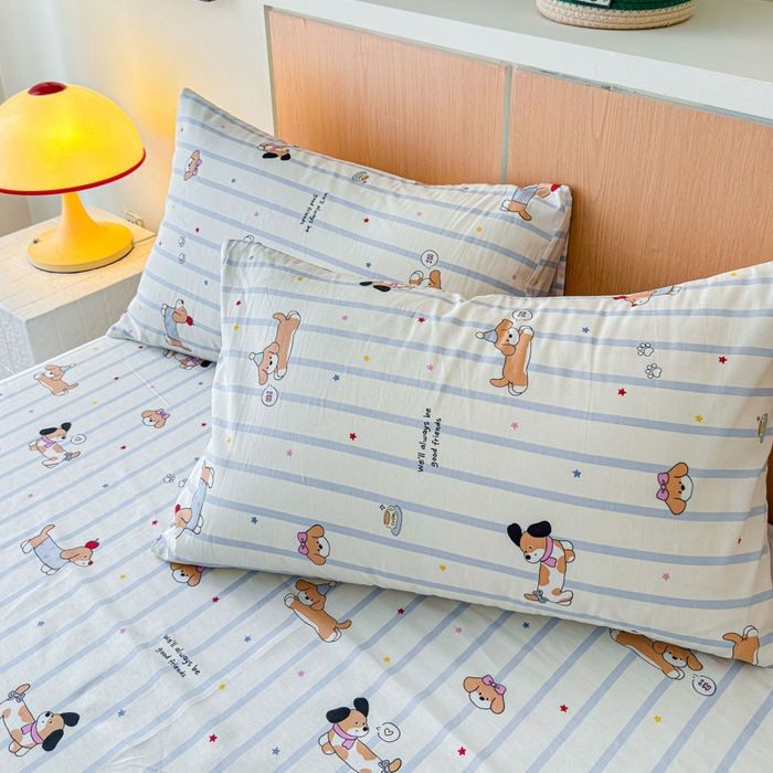 91家纺网 家纺一手货源 找家纺 金丝鸟家纺 2025新款全棉纯棉斜纹床单单品床单单件单床单-大床图 糖纸童年