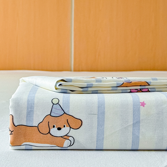 91家纺网 家纺一手货源 找家纺 金丝鸟家纺 2025新款全棉纯棉斜纹床单单品床单单件单床单-大床图 糖纸童年