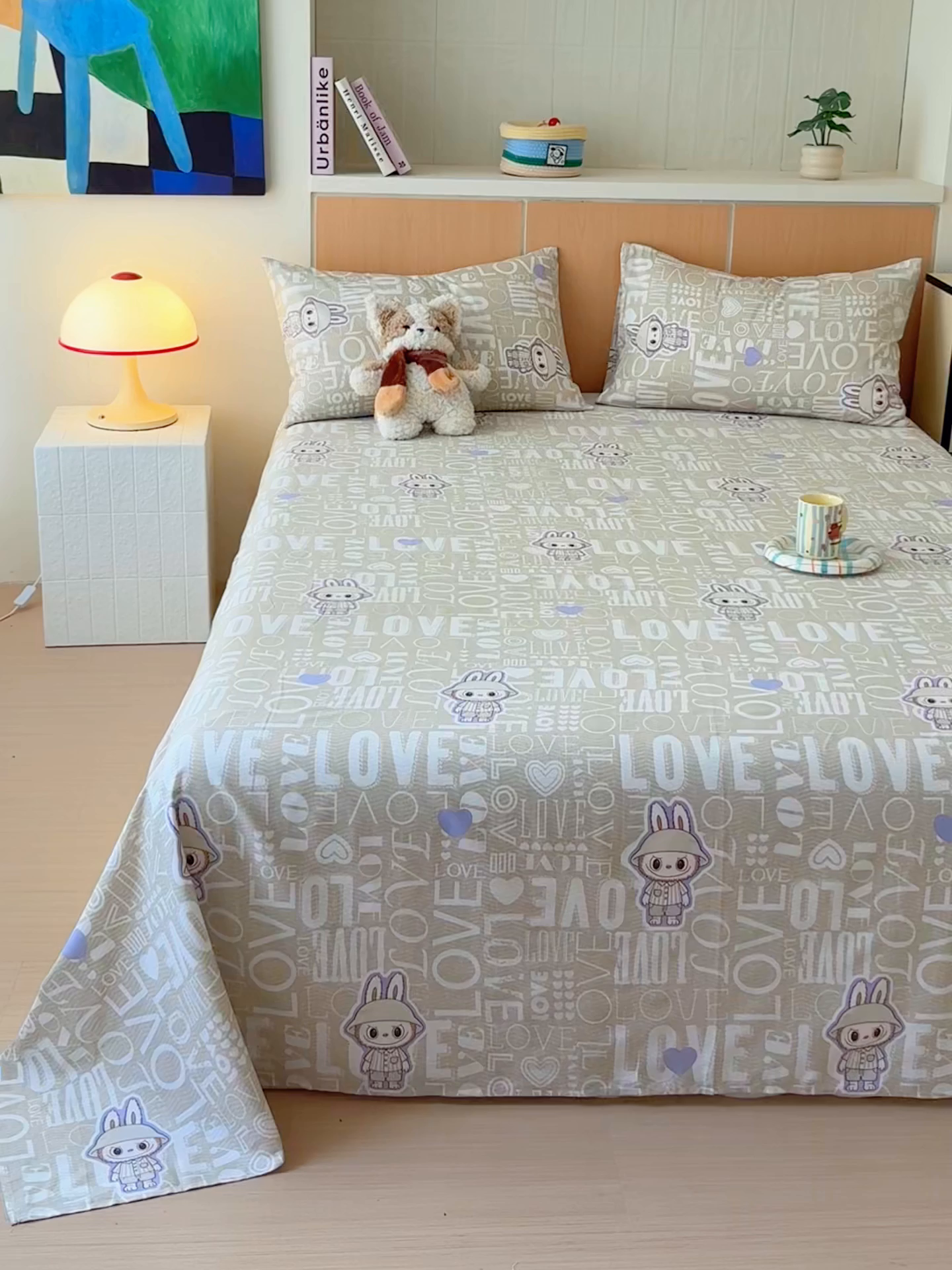 91家纺网 家纺一手货源 找家纺 金丝鸟家纺 2025新款全棉纯棉斜纹床单单品床单单件单床单-大床图 拉布兔兔