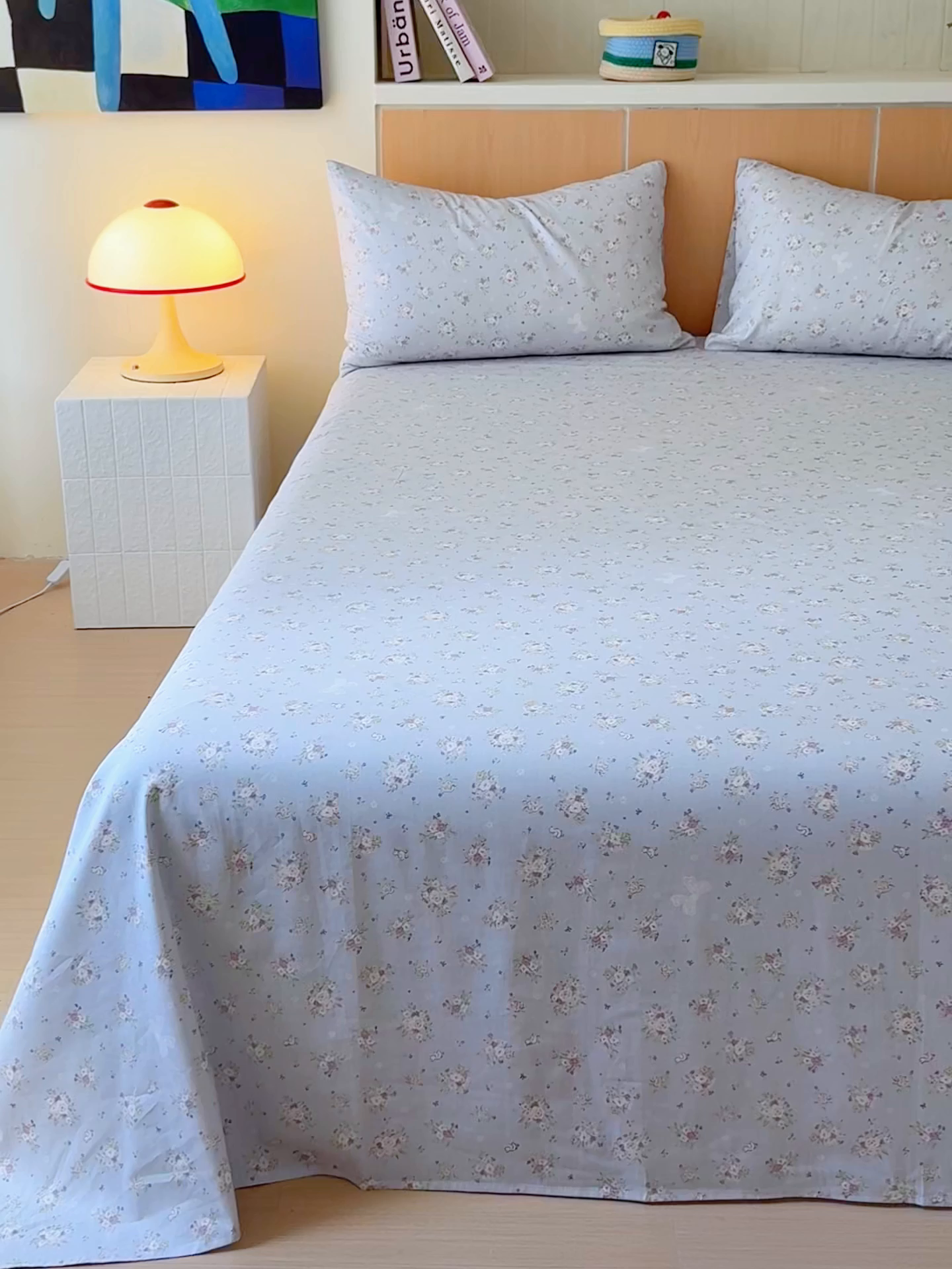 91家纺网 家纺一手货源 找家纺 金丝鸟家纺 2025新款全棉纯棉斜纹床单单品床单单件单床单-大床图 浅夏雏菊-灰