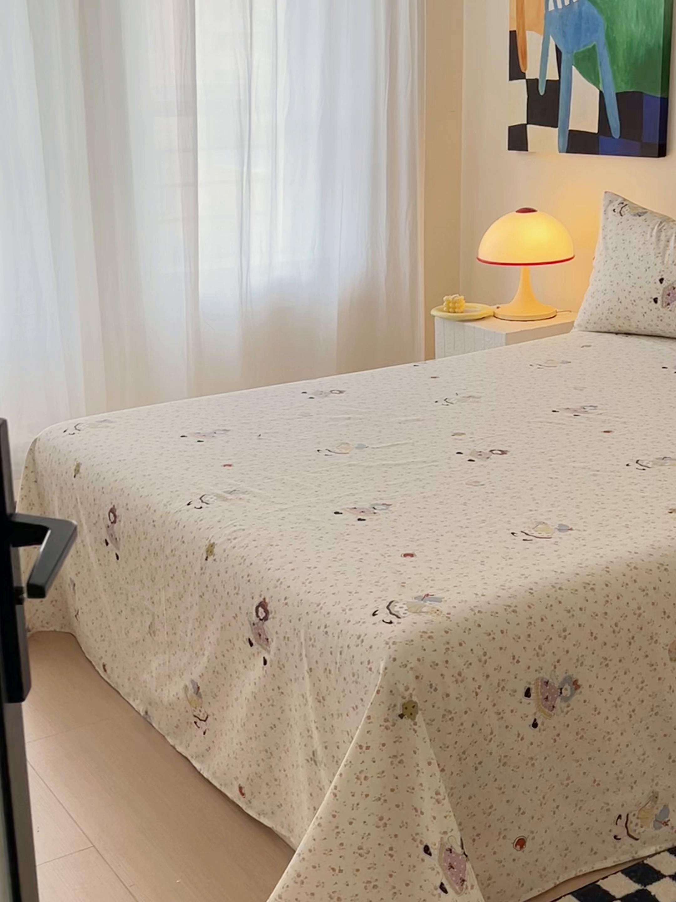 91家纺网 家纺一手货源 找家纺 金丝鸟家纺 2025新款全棉纯棉斜纹床单单品床单单件单床单-大床图 星轨漫步