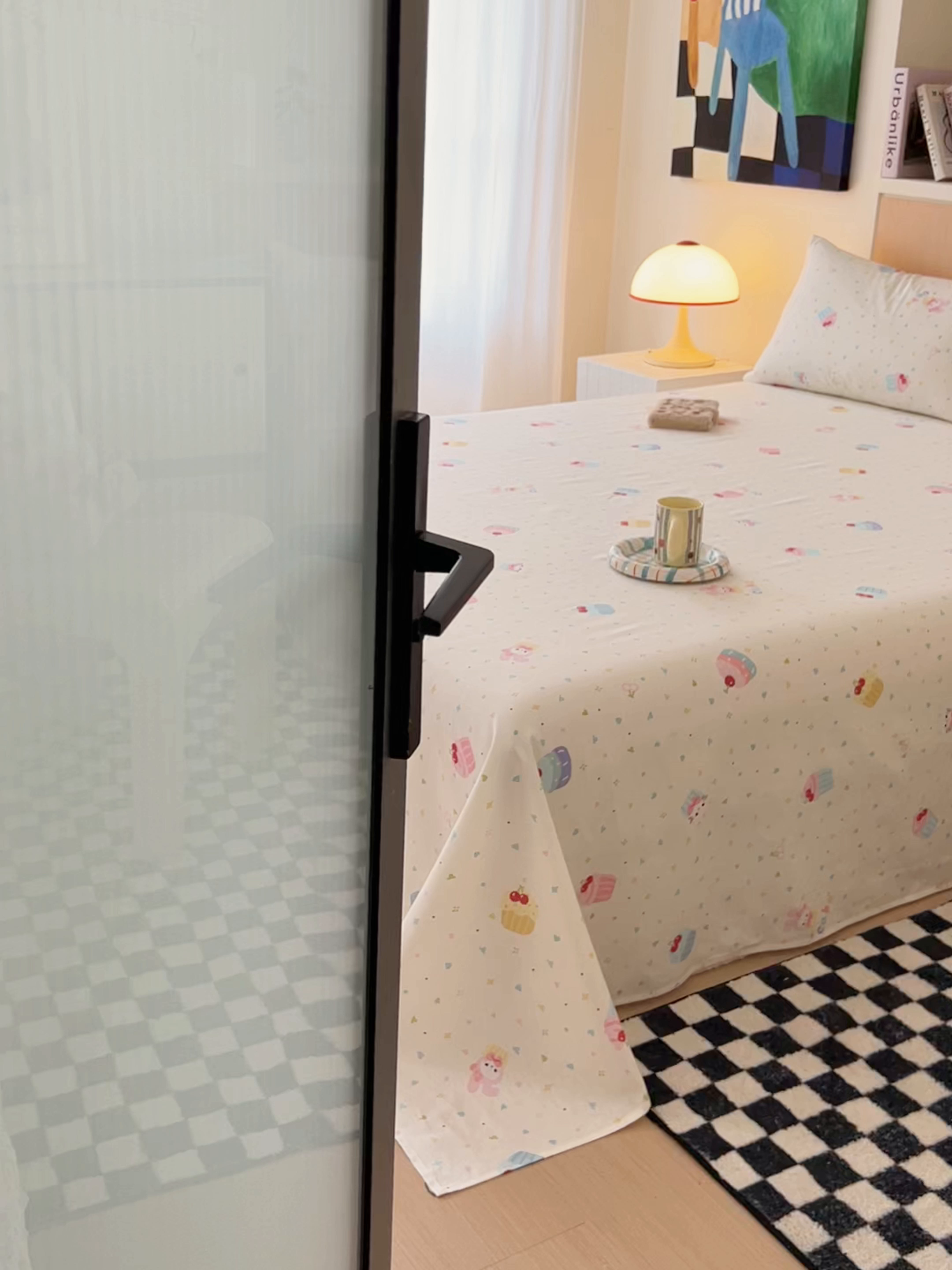 91家纺网 家纺一手货源 找家纺 金丝鸟家纺 2025新款全棉纯棉斜纹床单单品床单单件单床单-大床图 茶杯蛋糕