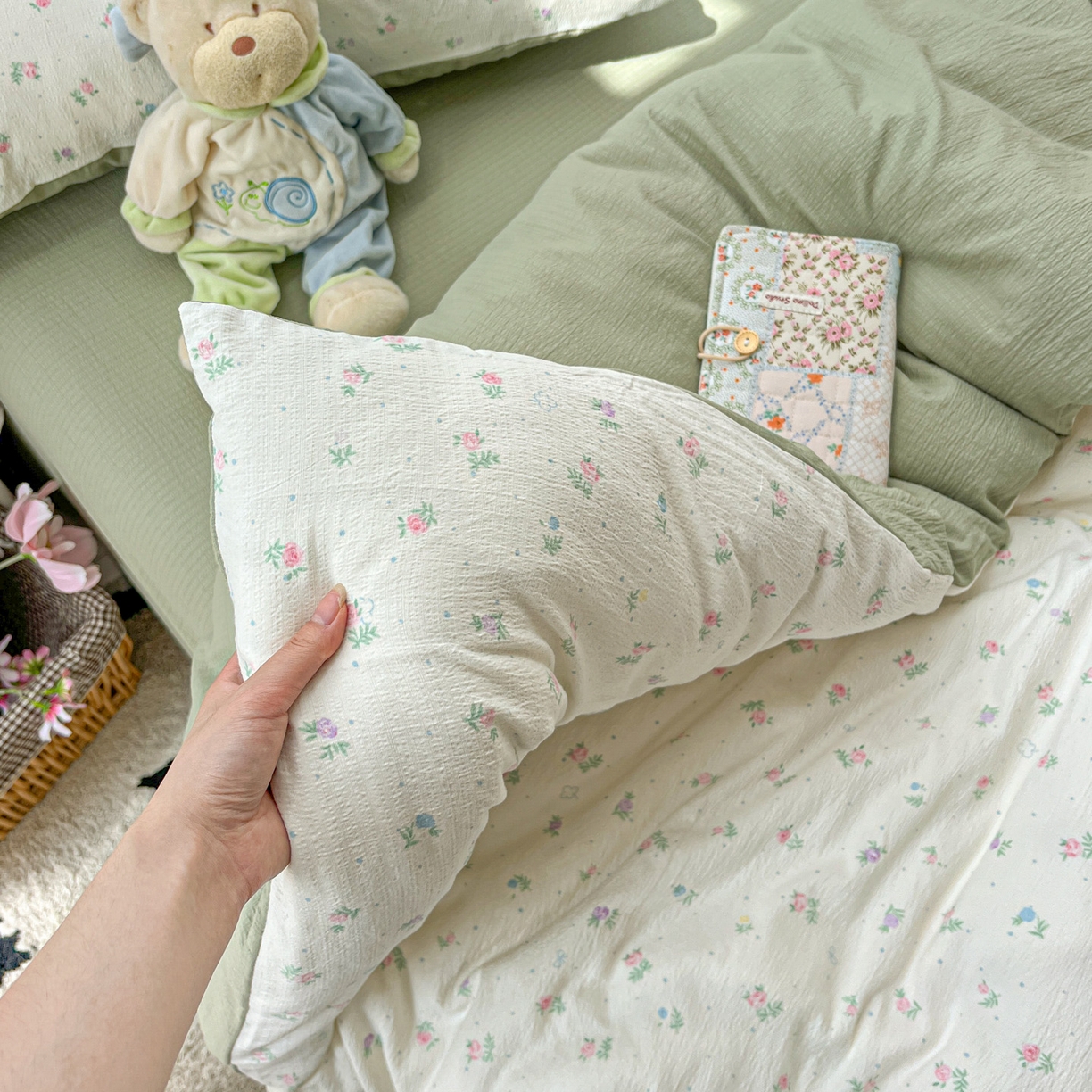 91家纺网 家纺一手货源 找家纺 水木坊 2025新款A云感双层纱四件套-浪漫 浪漫-初恋