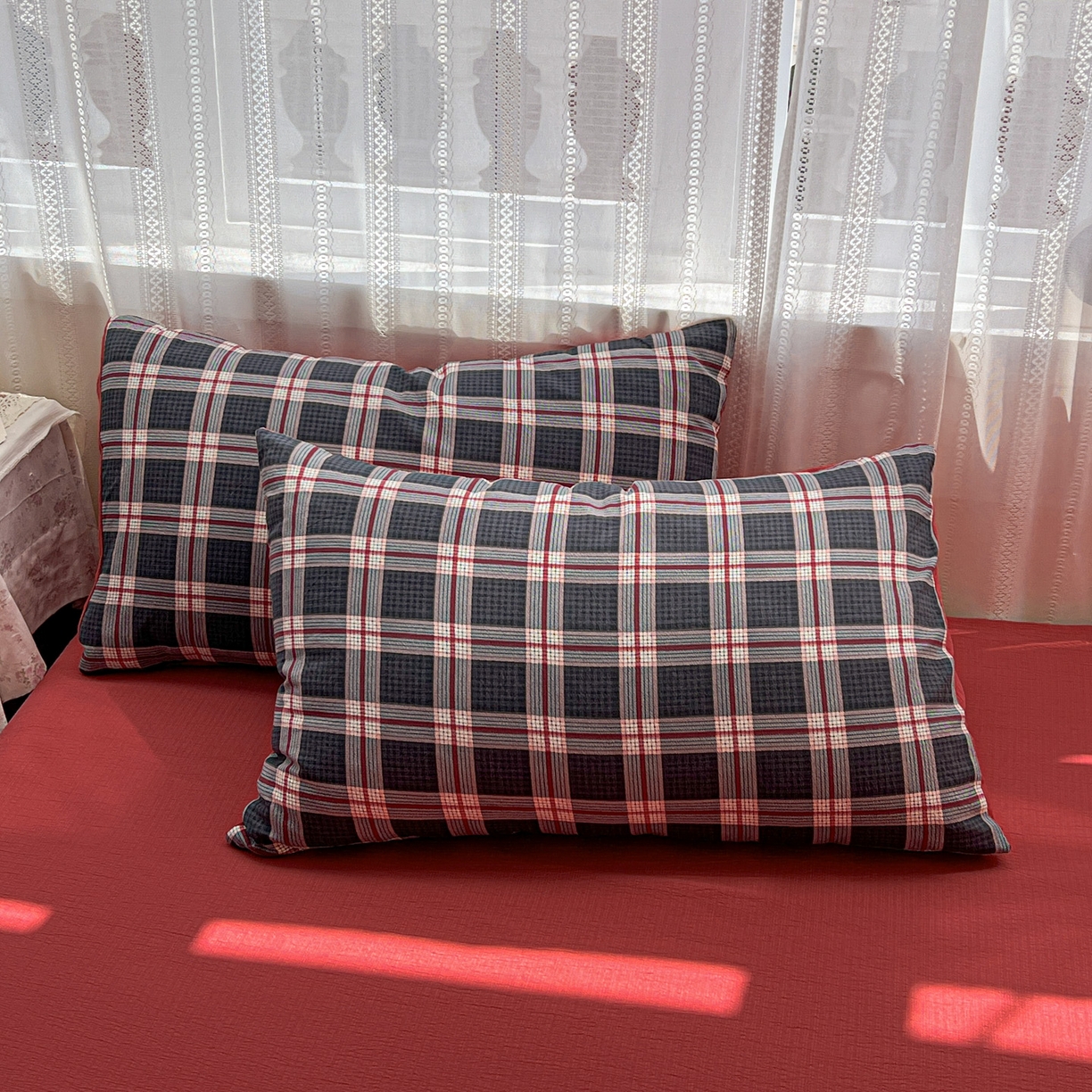 91家纺网 家纺一手货源 找家纺 水木坊 2025新款A云感双层纱四件套-浪漫 浪漫-幻夜