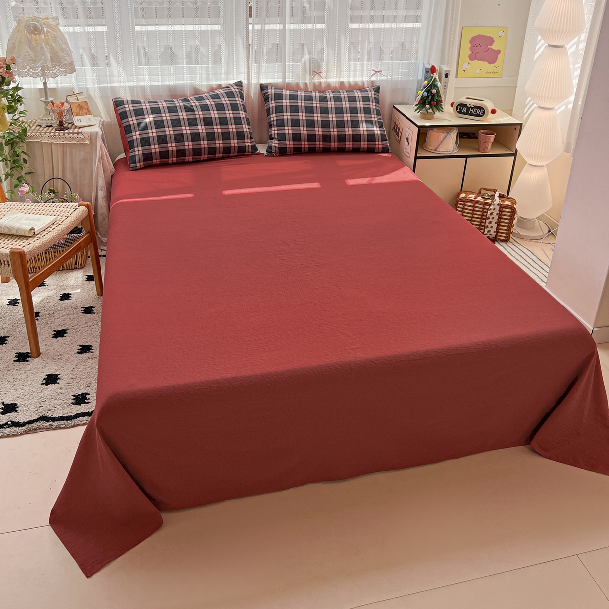 91家纺网 家纺一手货源 找家纺 水木坊 2025新款A云感双层纱四件套-浪漫 浪漫-幻夜