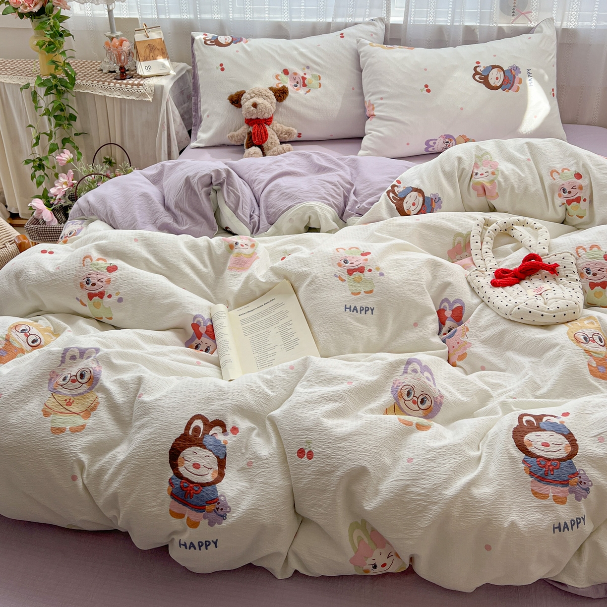 91家纺网 家纺一手货源 找家纺 水木坊 2025新款A云感双层纱四件套-浪漫 浪漫-拉布大王