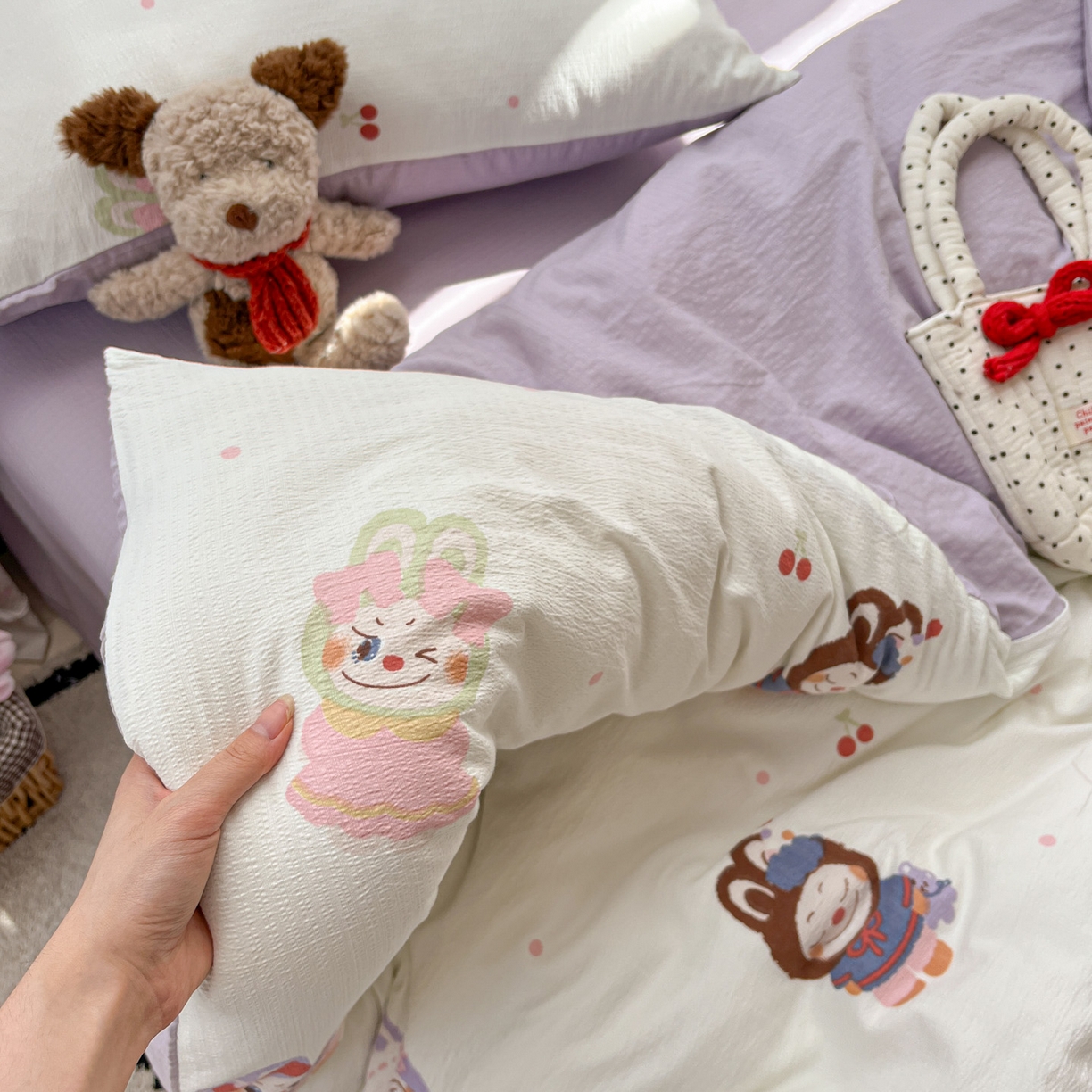 91家纺网 家纺一手货源 找家纺 水木坊 2025新款A云感双层纱四件套-浪漫 浪漫-拉布大王