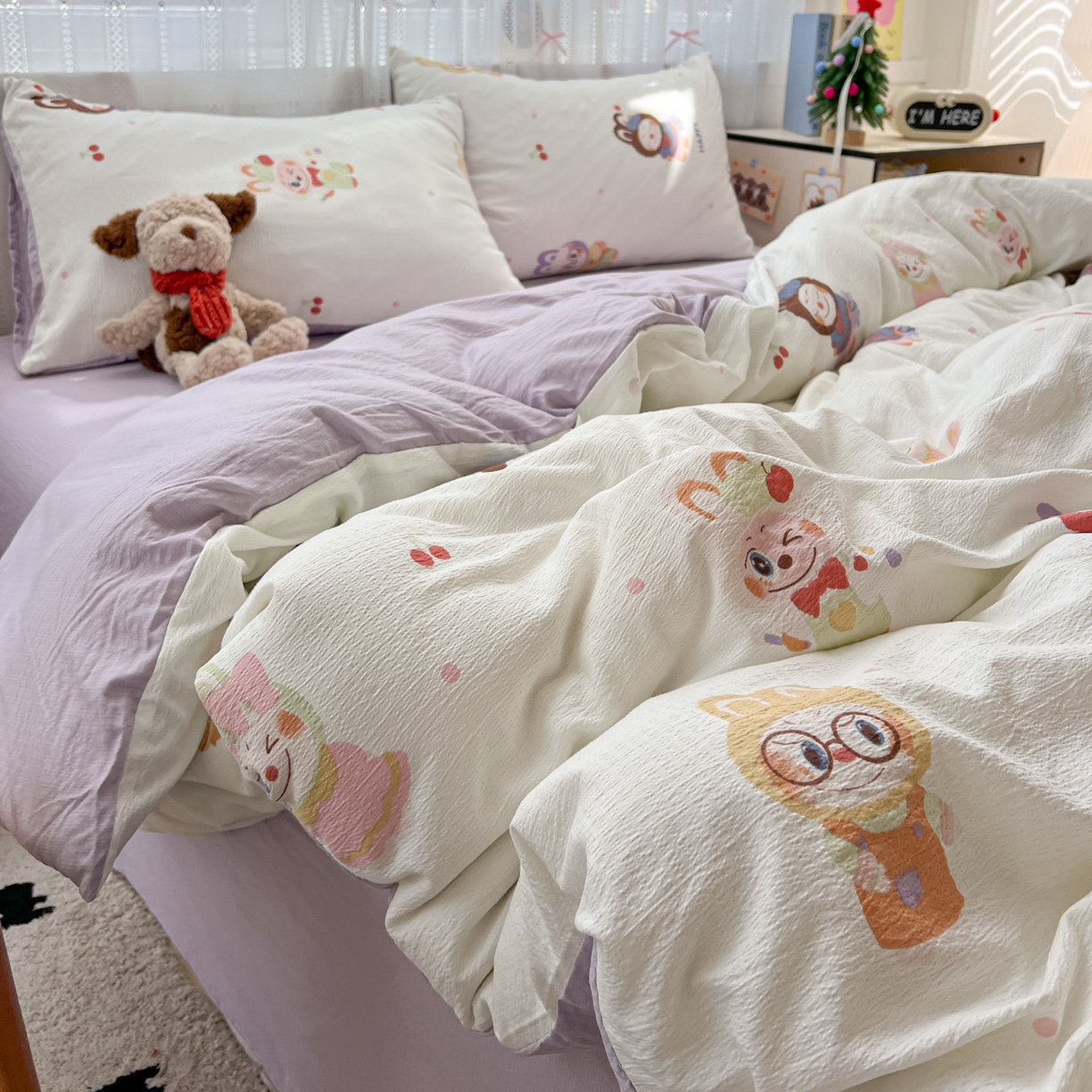 91家纺网 家纺一手货源 找家纺 水木坊 2025新款A云感双层纱四件套-浪漫 浪漫-拉布大王