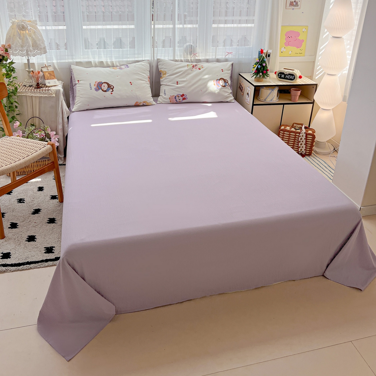 91家纺网 家纺一手货源 找家纺 水木坊 2025新款A云感双层纱四件套-浪漫 浪漫-拉布大王