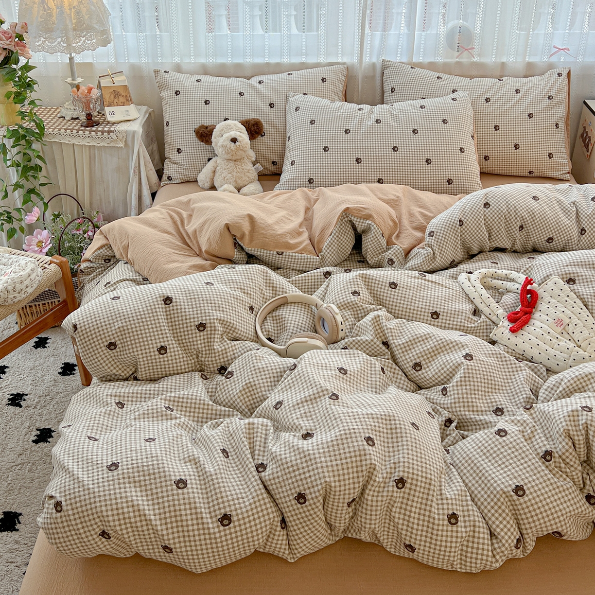 91家纺网 家纺一手货源 找家纺 水木坊 2025新款A云感双层纱四件套-浪漫 浪漫-罗格先生