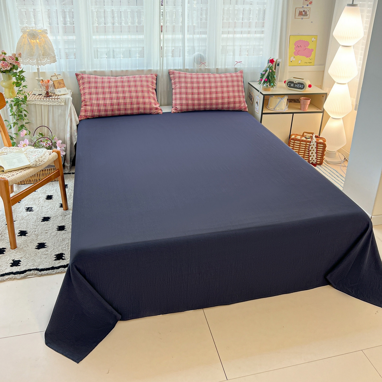 91家纺网 家纺一手货源 找家纺 水木坊 2025新款A云感双层纱四件套-浪漫 浪漫-圣诞