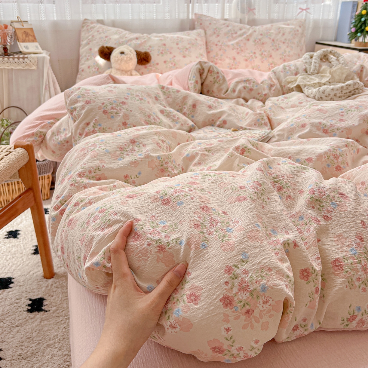 水木坊 2025新款A云感双层纱四件套-浪漫 浪漫-序曲粉