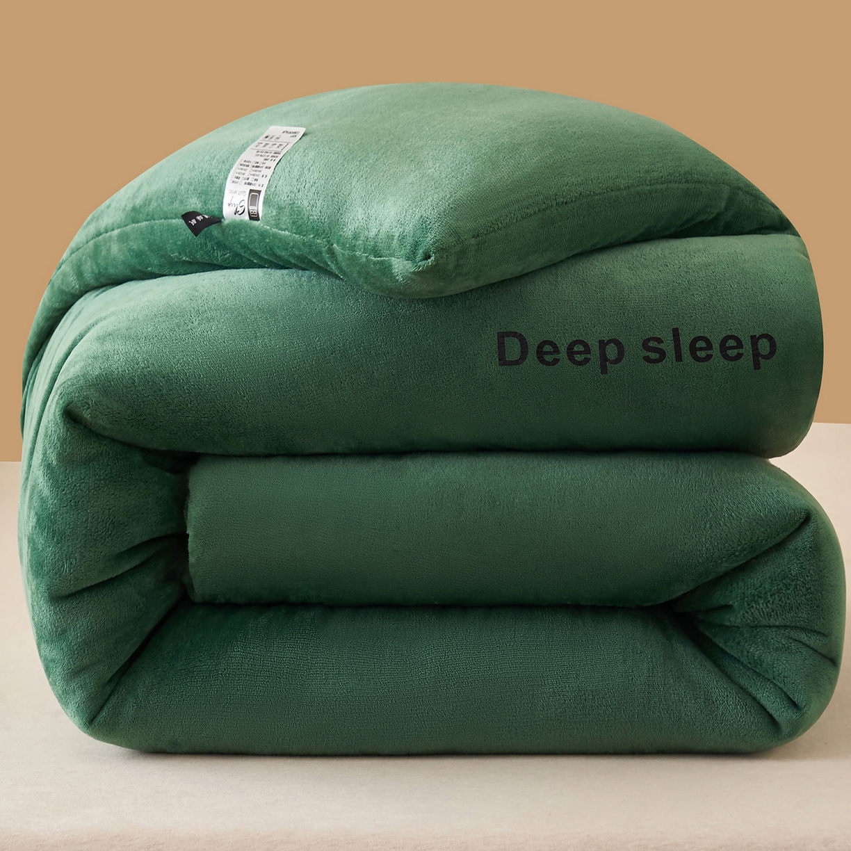 91家纺网 家纺一手货源 找家纺 闲鱼家纺 2025新款某朵同款深睡眠牛奶绒冬被被子被芯 墨绿