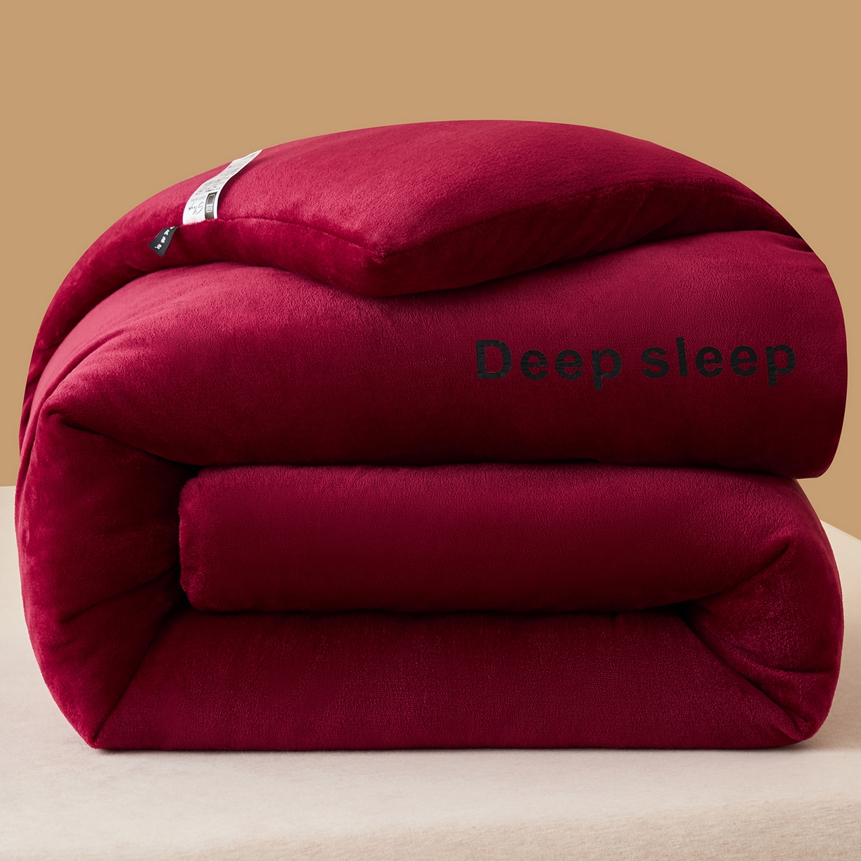 91家纺网 家纺一手货源 找家纺 闲鱼家纺 2025新款某朵同款深睡眠牛奶绒冬被被子被芯 酒红